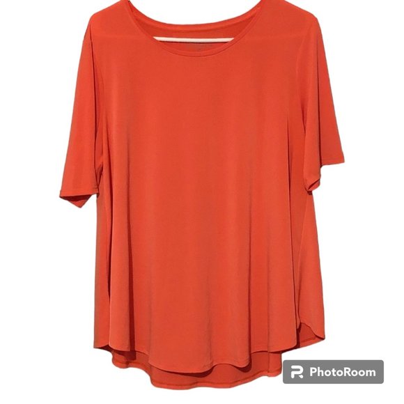 Chico's Tops - CHICOS The Ultimate Tee Knit Top Womens Size 2 US L Orange Short Sleeve Stretch